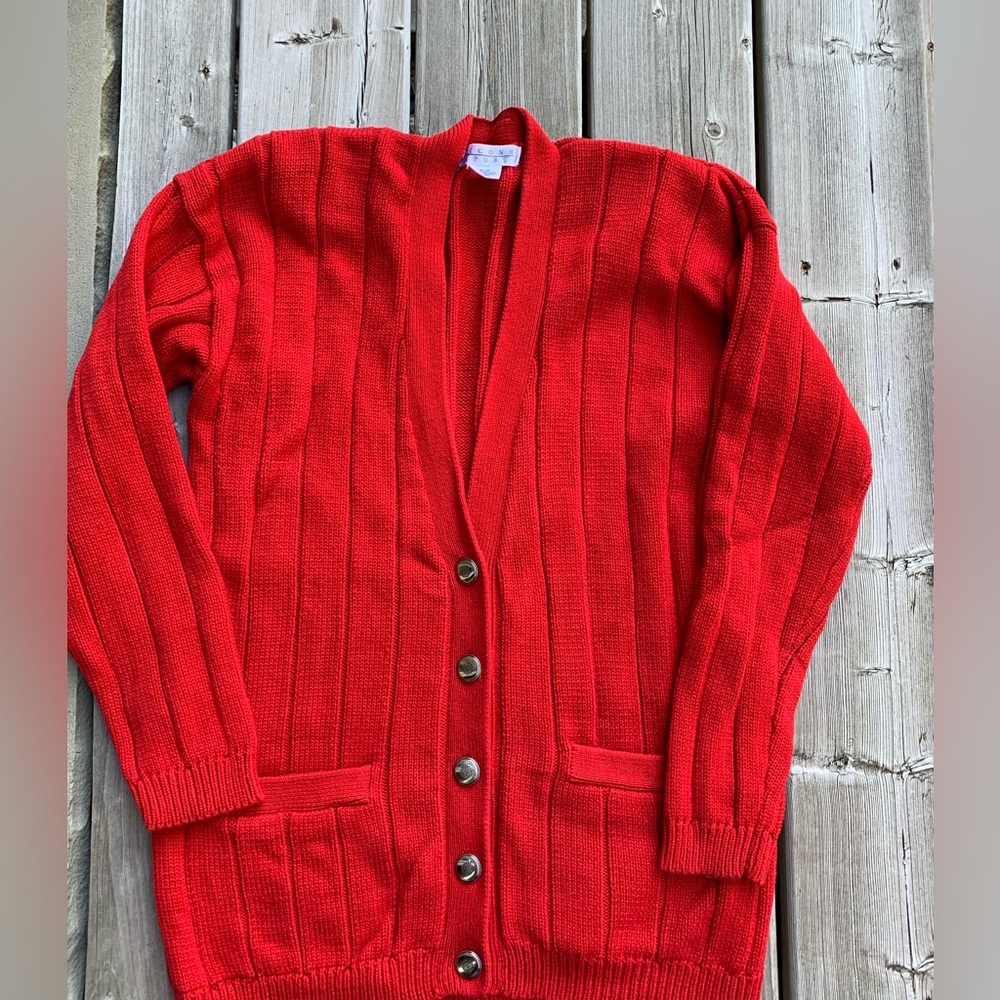 Picone Sport Vintage Red Cardigan Size Small